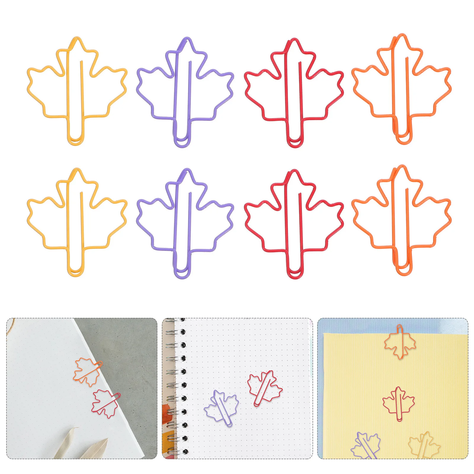 

100Pcs Maple Leaf Binder Clips Cute Colorful Paper Clips Office School Home Desk Organizer Bookmark Craft Supplies