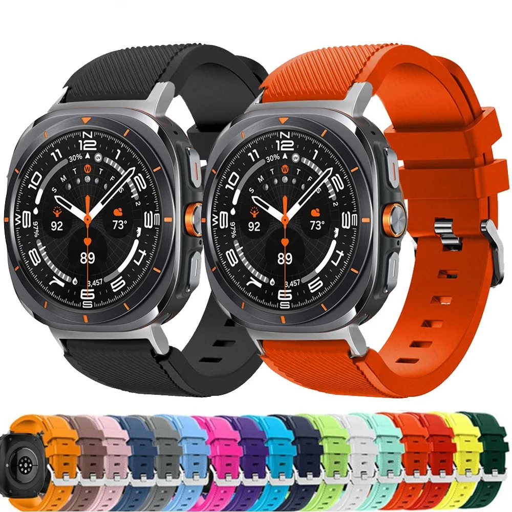 Sport Silicone For Samsung Galaxy watch 7 ultra Strap 47mm Accessories belt correa Bracelet galaxy watch 7 FE band 40mm 44mm 44 image 2