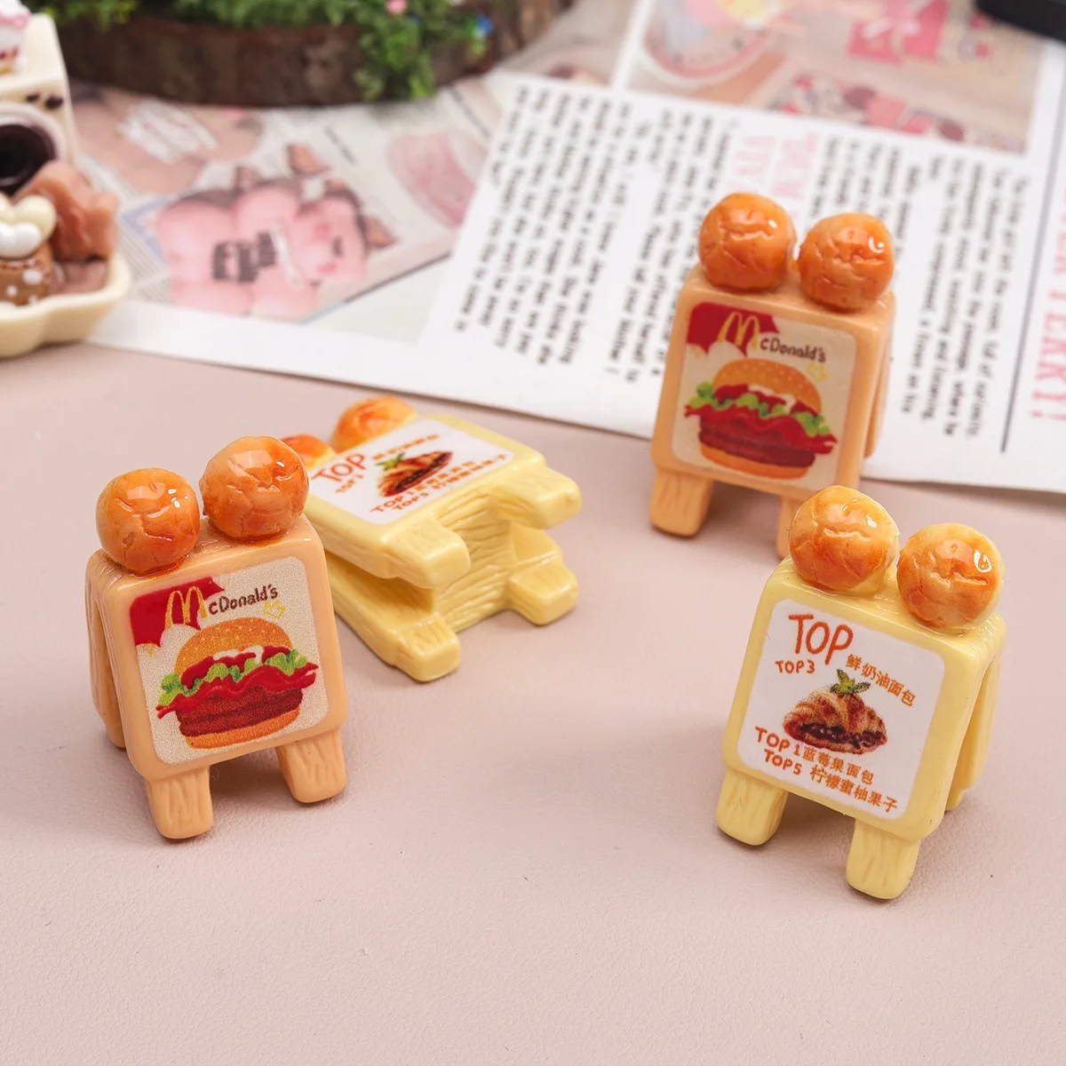 New Billboard of Store Resin 3D Cabochon Vintage Resin Crafts for DIY Decoration Accessories Wholesale