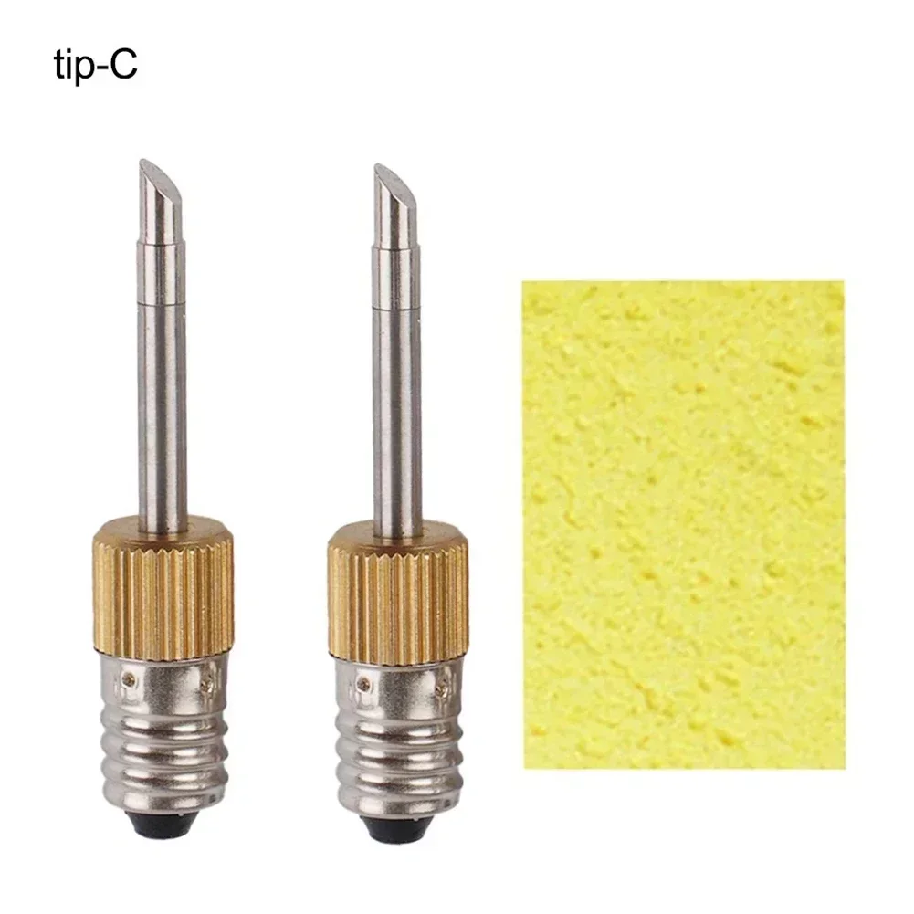 2pcs Soldering Iron Tips E10 Interface USB Soldering Tip Set B C K Type For Spot/wire/drag Welding With Sponge