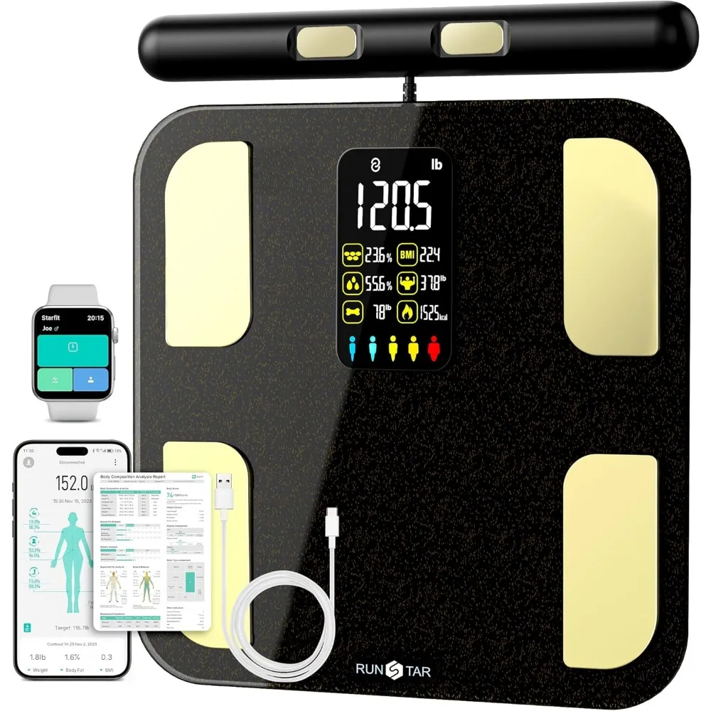 

High Accuracy Body Composition Scale with 8 Electrodes, Measures Weight, BMI, Fat, Muscle & More, Large Display up to 400lb