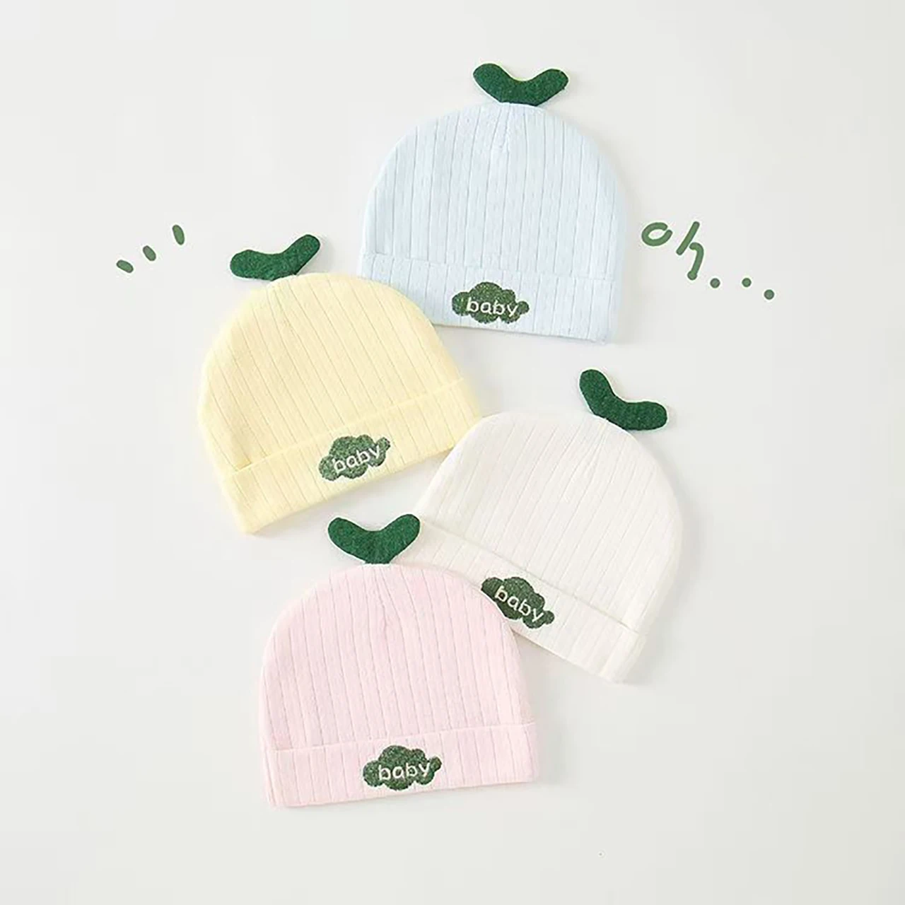 

Cute Newborn Fetal Hat Pure Cotton Baby Pullover Cap 0-3Month Kids Beanie Spring Autumn Infant Elastic Bonnet Cartoon Skullcaps