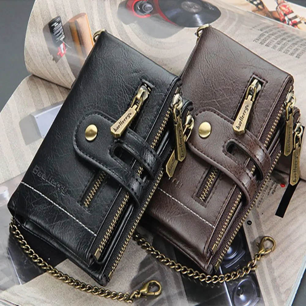 Simple Leather 3 Fold Wallets Solid Color Soft Anti-theft Cash Bag Card Bag Credit Card Case Pocket Purse Daily Use