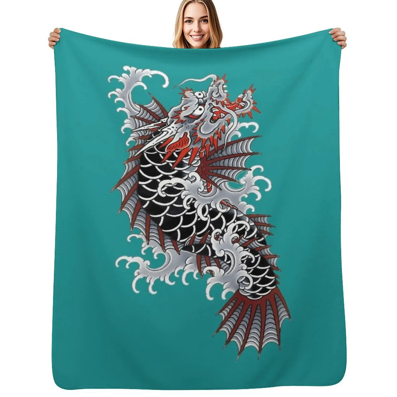 

Yakuza Ichiban Tattoo \t Throw Blanket Blankets Sofas Of Decoration Retros Winter beds Beach Blankets