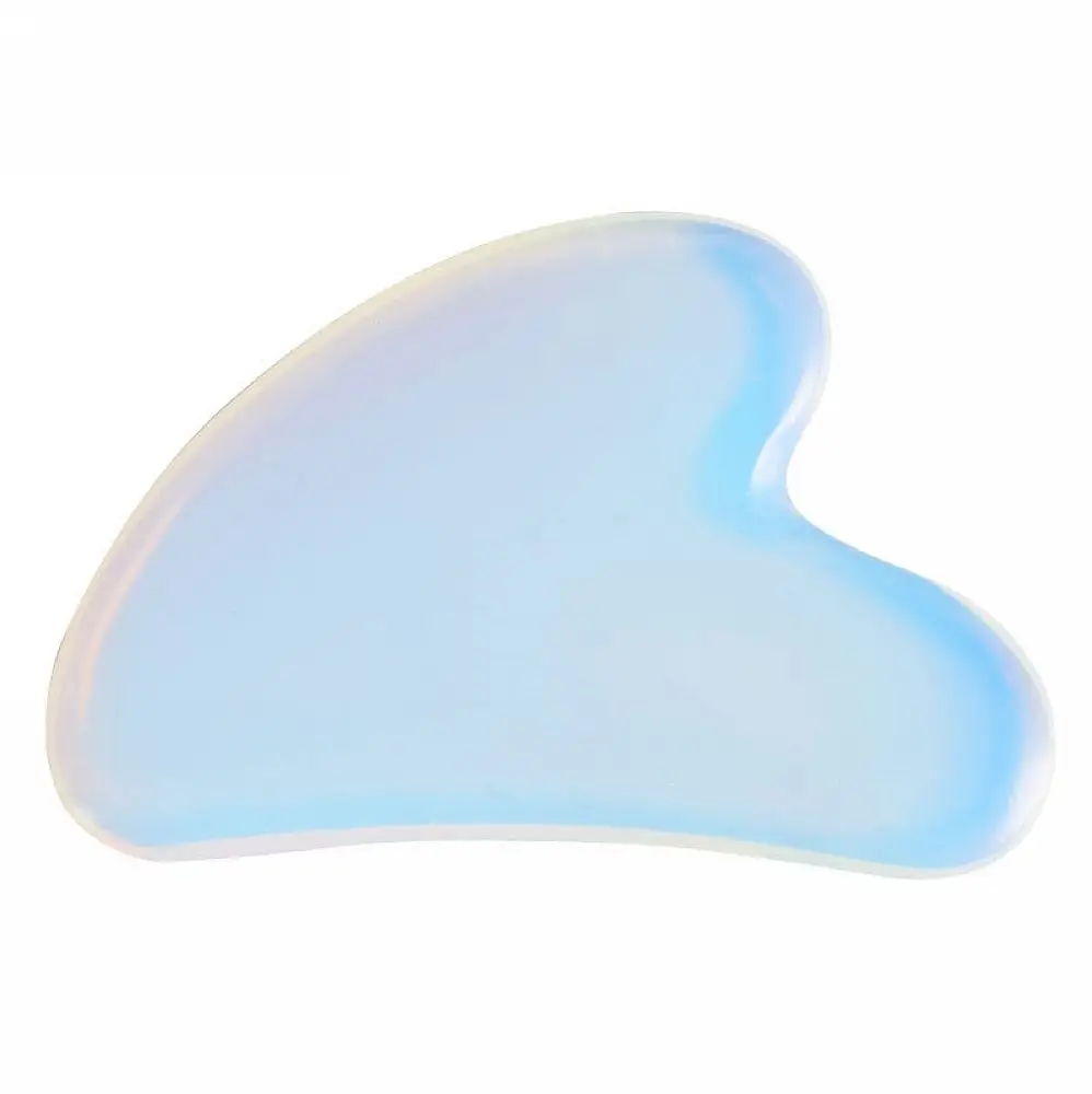 Gemstone crystal white opalite heart Gua Sha Tool scraping board SPA Massage Tool Facial Neck Back Head Body Massage