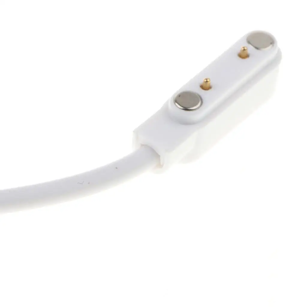 Watch Magnetic Charging Dock White USB Charging Pad Plastic Cable Protector for 2 Pin Smart Watch