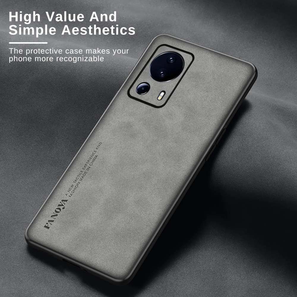 For Xiaomi 13 Lite 5G Case Lambskin Leather Cases On Xiomi Mi 13 Lite 13Lite Light 5G Camera Shockproof Soft Silicone Back Cover