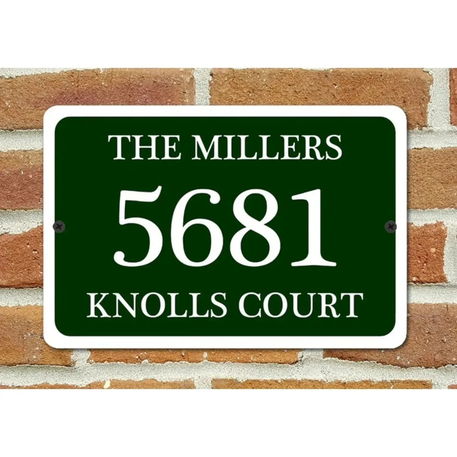 CIFbuy Personalized Custom Dark‑Green House Number Plaque,2D Flat Custom Street Address Metal Wall Sign,Home Front Door Ornament