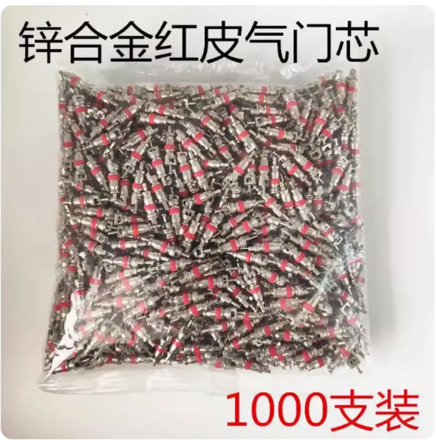 NEW  Metal Silver Tone Red Car Truck Tire Tyre Valve Stem Core Replacement Part Zinc Plated Surface Auto Parts