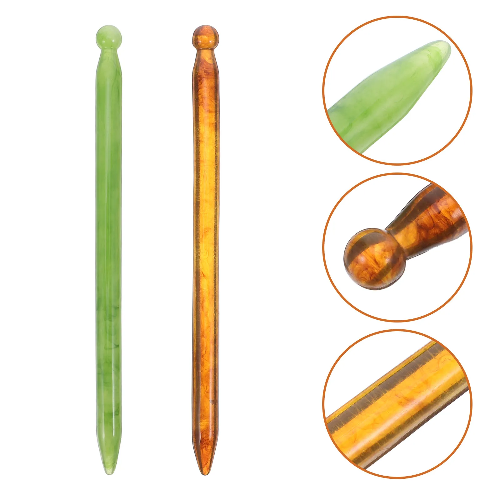 2Pcs Acupuncture Pens for Full Body Relaxation Ergonomic Massage Stick Deep Tissue Trigger Point Massager Tool Facial
