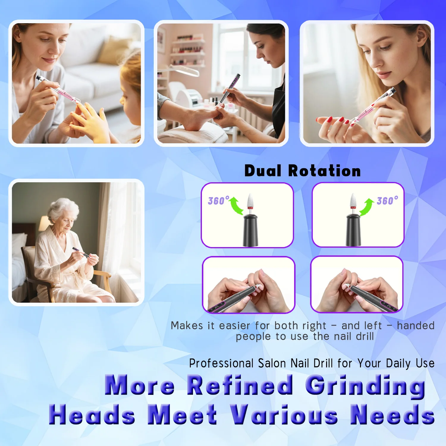 الكهربائية طلاء الأظافر لقمة ثقب الأظافر المهنية طحن تلميع إزالة الجلد الميت الفن الرملي ملف القلم آلة أظافر