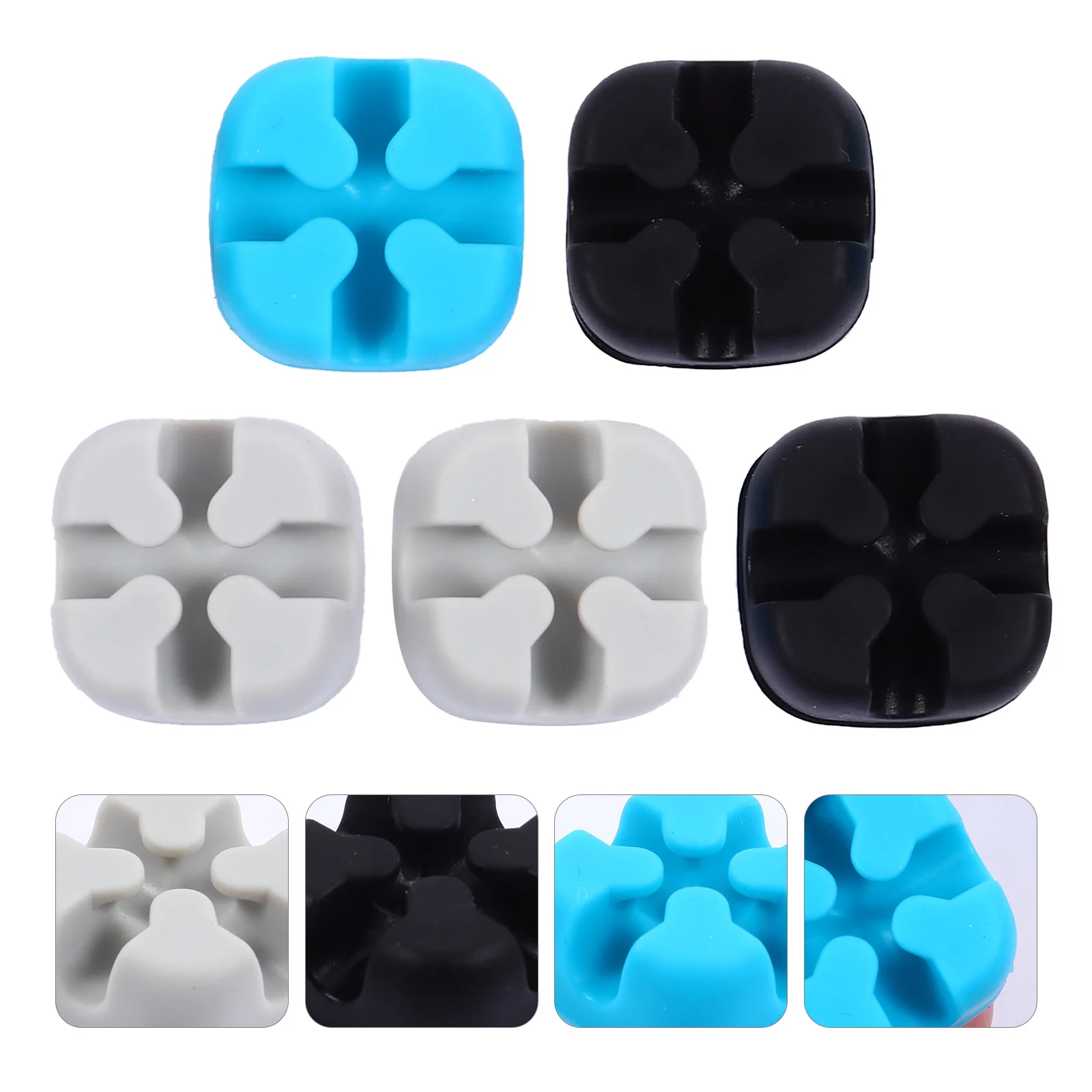 Organizadores de cables, soportes para cables, gestión de cables para uso en el hogar y la Oficina, Clips para cables de gestión de cables de colores surtidos, 5 uds.