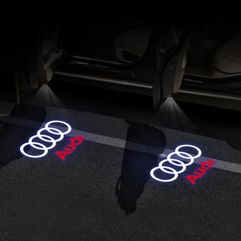 1/2PCS Car Wireless Door Led Welcome Light Projection Lamp Light For Audi A4 B5 B6 B7 B8 A1 A3 A6 A5 A7 A8 Q3 Q5 Q7 TT sticker view 3