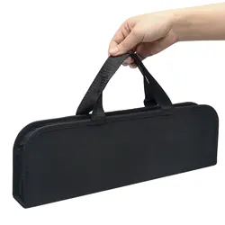 Black Foldable Carrying Outdoor Camping Barbecue Tool Bag Large Capacity Storage Pouch