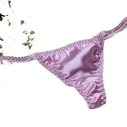 100% Silk Women Sexy Thong Sexy Silk Underwear Breathable Antibacterial T Pants Pants