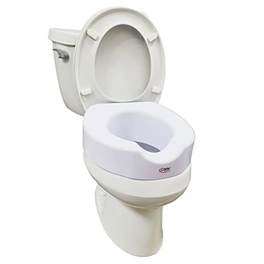 

Toilet Seat Riser with Quick-Lock Raised Plastic Toilet Seat Adds 4" of Height - Fits Most Standard Round and Elongated Toilets