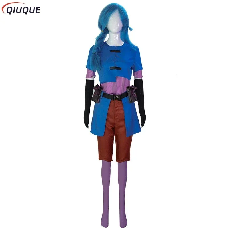 cosplayanime-arcane-cosplay-jinx-costume-d'enfance-junior-perruque-jeu-poudre-le-canon-lache-uniforme-manteau-pantalon-accs-3'c5y-8'v