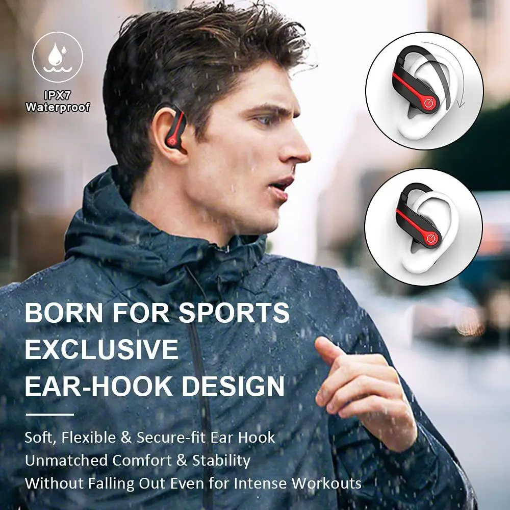 TWS Sports Wireless Bluetooth 5.1 Ear Hook Earphones Portable ANC Competitive Game Earphones Ergonomic Design Comfortable Fit