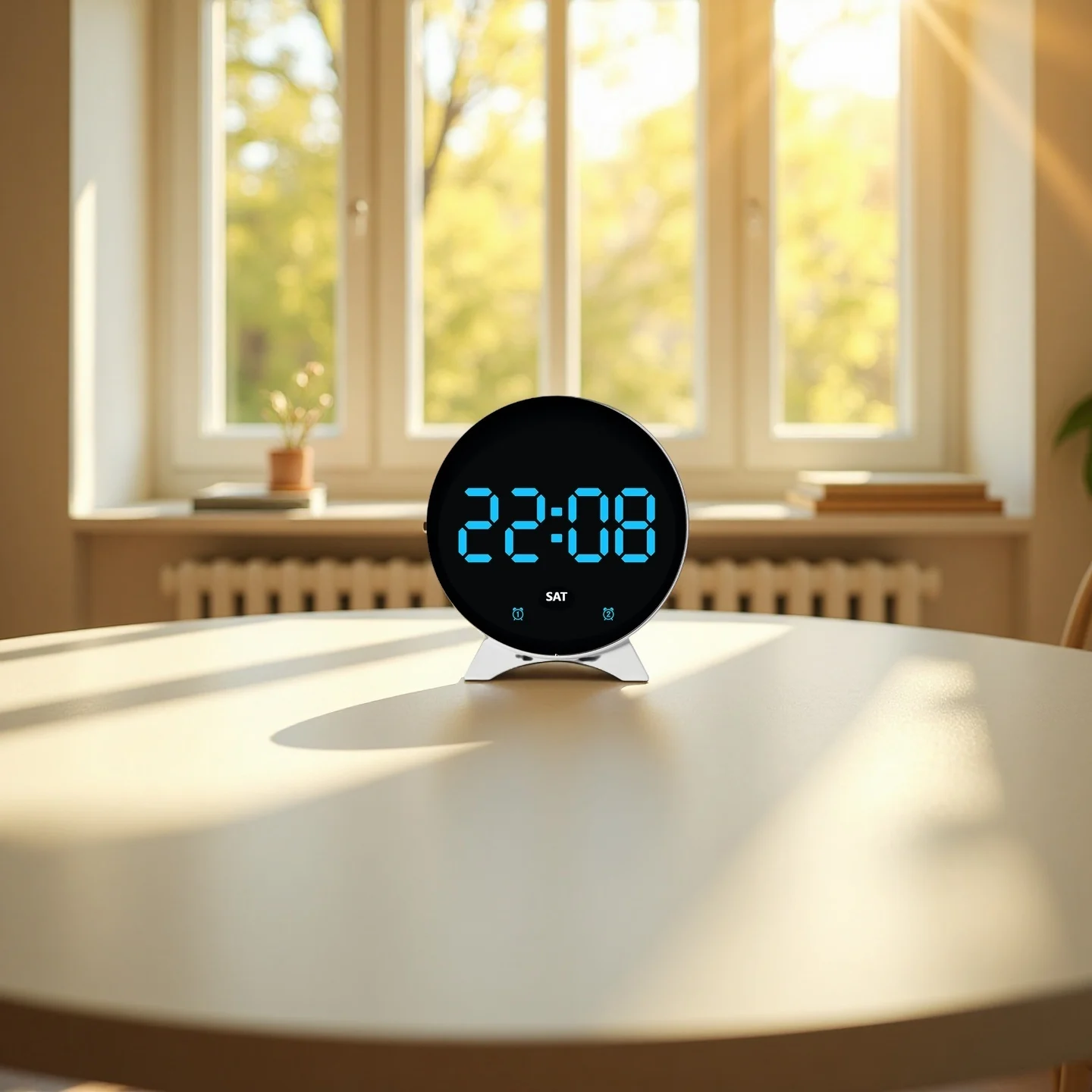 USB-betriebener digitaler DST-Wecker TEMP Datum Woche Anzeige 3-stufige Helligkeit 2 Alarme Nachtmodus Tischuhr 12/24 Stunden LED-Uhr – Detail 7
