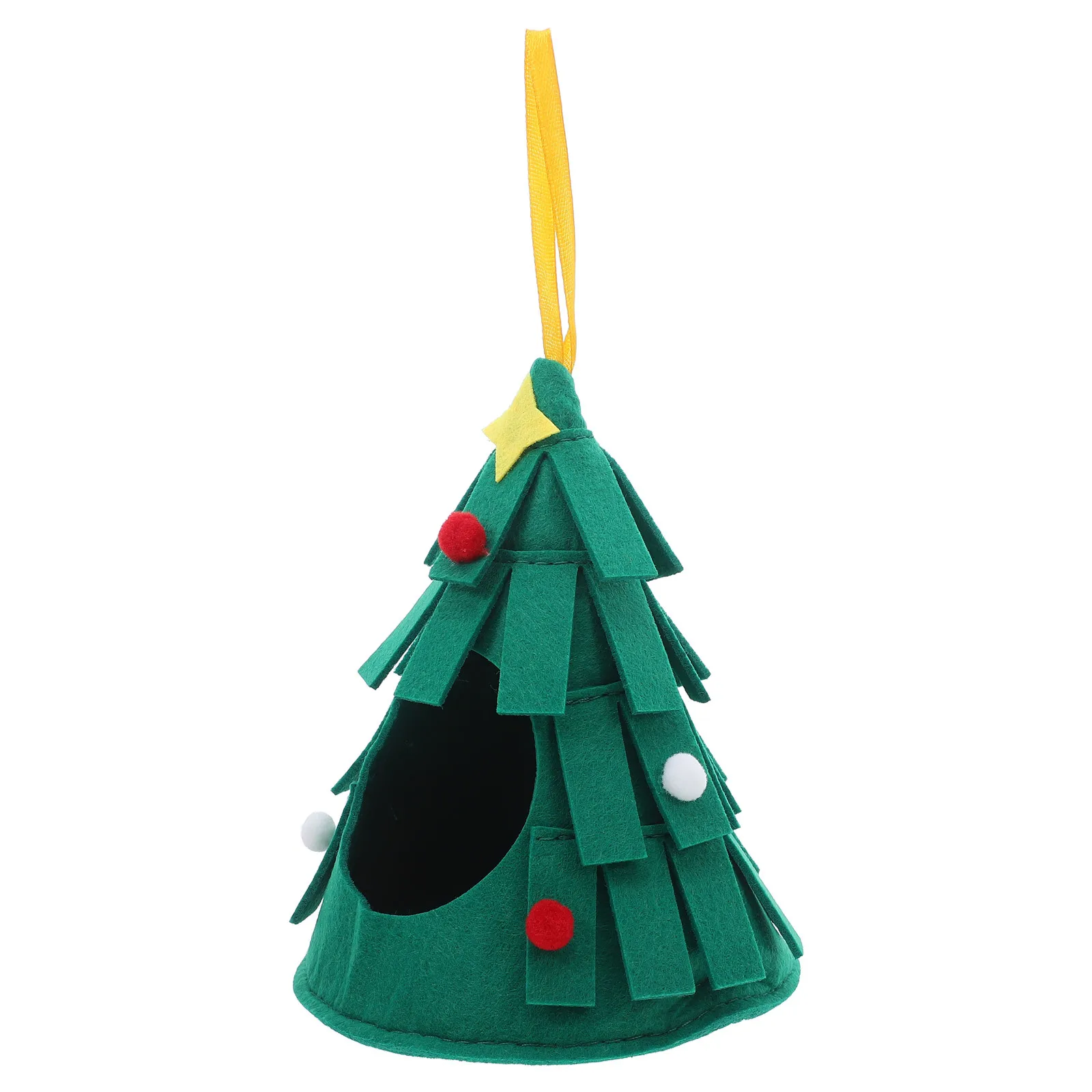 

Christmas Tree Bird Hanging Nest Soft Felt Parrot Cage Bed Small Animal Hut Hamster Hideout Xmas Cage Decoration