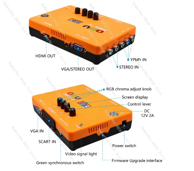 

ODV-GBS-C AIO OSSC Control RGBS/YPBPR/RGBHV to VGA/HDMI-Compatible Low Resolution Video Converter Adapter-US Plug XQ