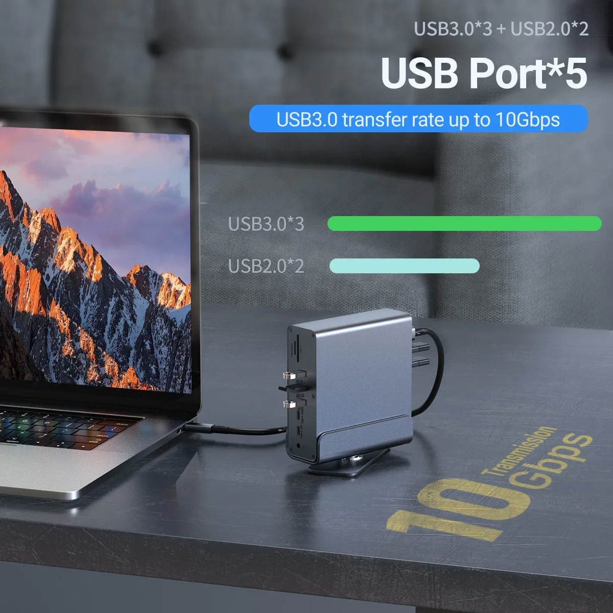 15 in 1 USB C ドッキングステーション HDMI DP 4K HD 垂直 USB C ハブ