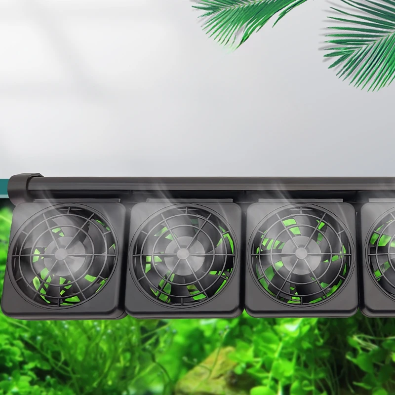 Fish Tank Cooling Fan Fish Tank Cooler Timing Adjustable Wind Speed Cooling Fan Glass Thickness ≤12mm Aquarium Accessories
