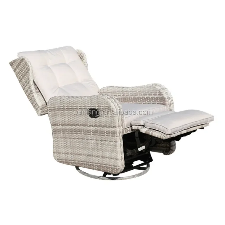 

Manufacturer Outdoor Garden Adjustable Backrest Rattan Chair Aluminum Structure Wicker Arm Chair With Reclining Function