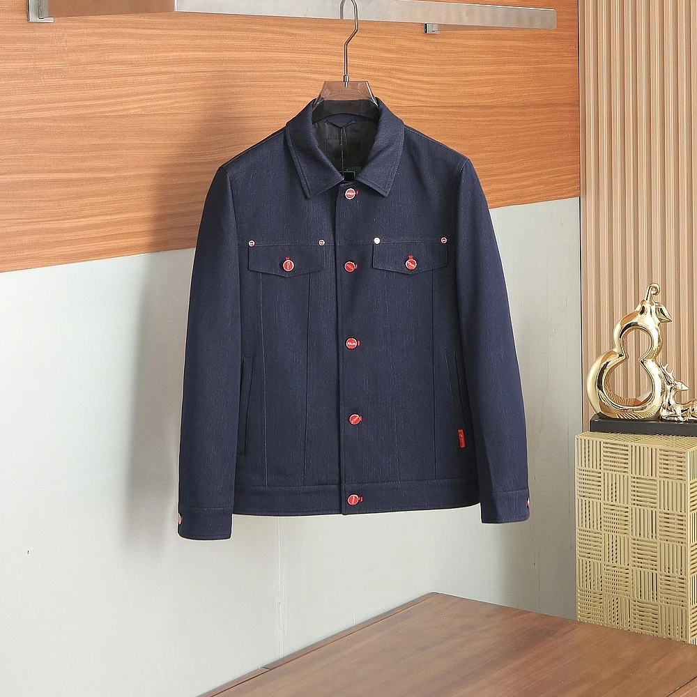 

Kiton Италия, новинка осени 202, мужская модная куртка с лацканами и пуговицами, универсальная джинсовая повседневная куртка