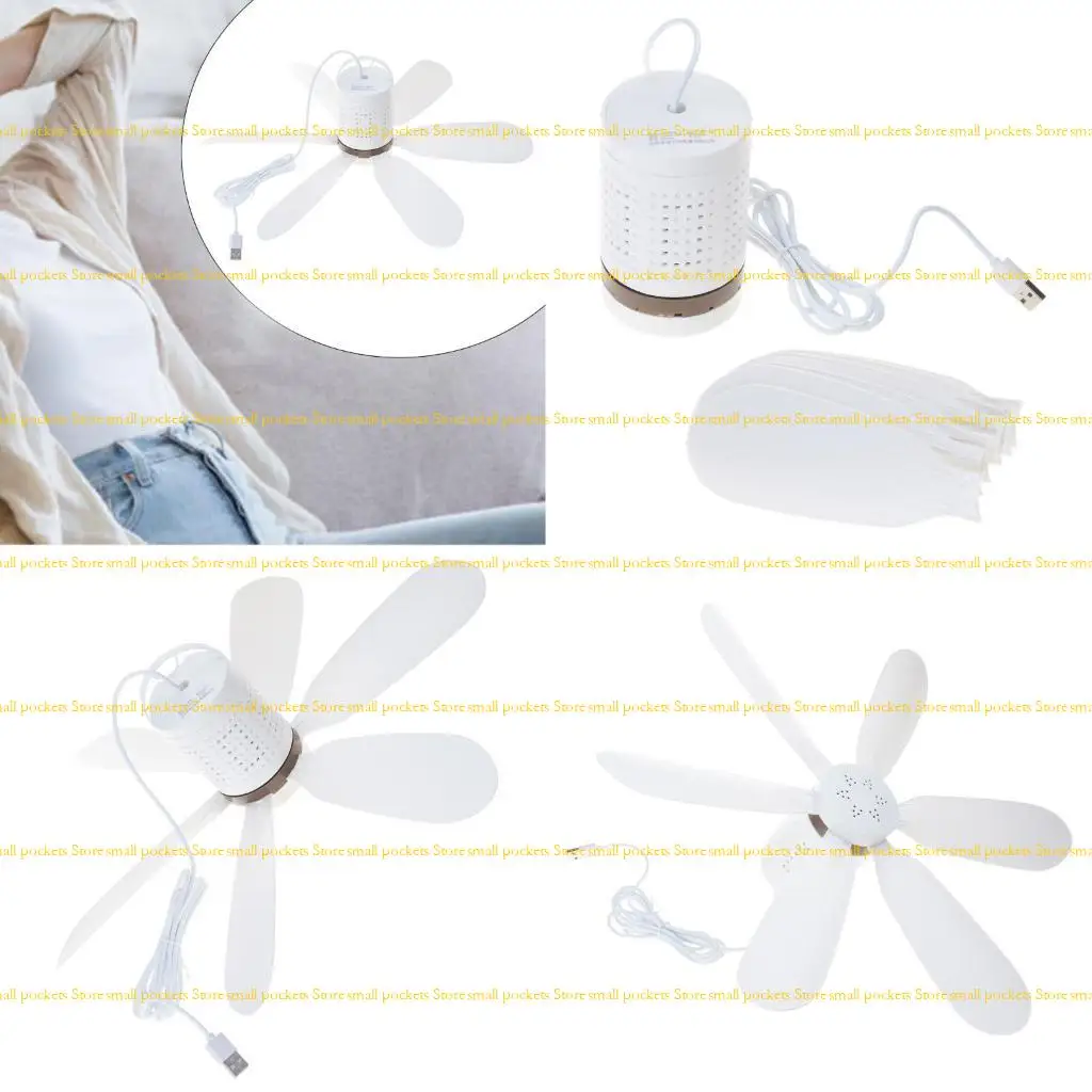 

R1WD USB5V Mini Ceiling Fan 6Blades for Outdoor Camping Tent Fan Easy Operation