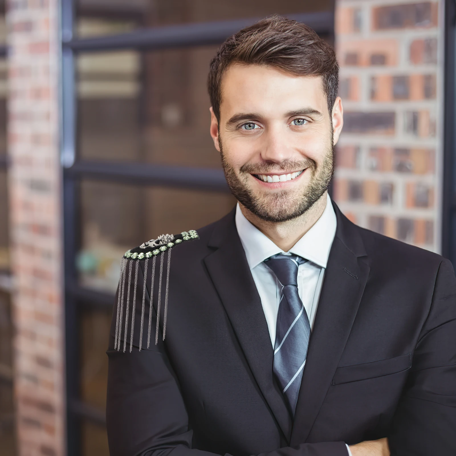 2 stücke Schädel Quaste Epauletten Punk Schulter Zubehör Dekorative Kostüm Uniform Epaulet Für Halloween Party Tragen Handwerk