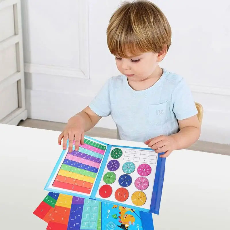 Magnetic Fraction Learning Math Toy Montessori Arithmetic Teaching Aids Wooden Book Educational Toys For Children birthday Gift