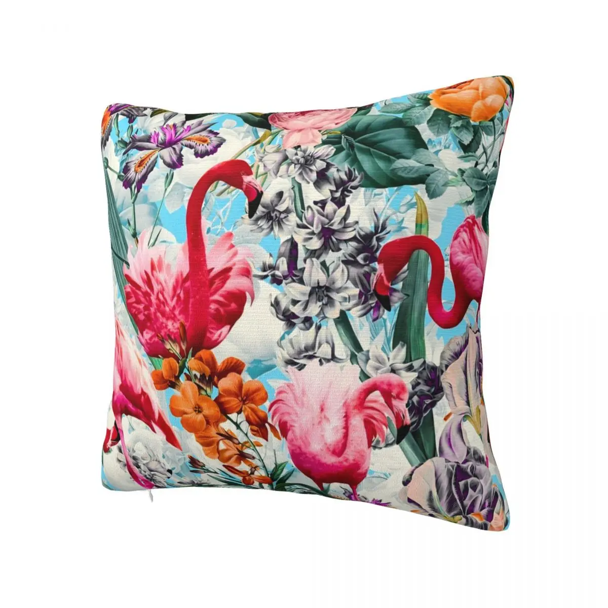 Floral And Flamingo Pillow Cover Bird Morden Pillow Case For Living Room Chair Cushion Cover Square Graphic Pillowcases Gift