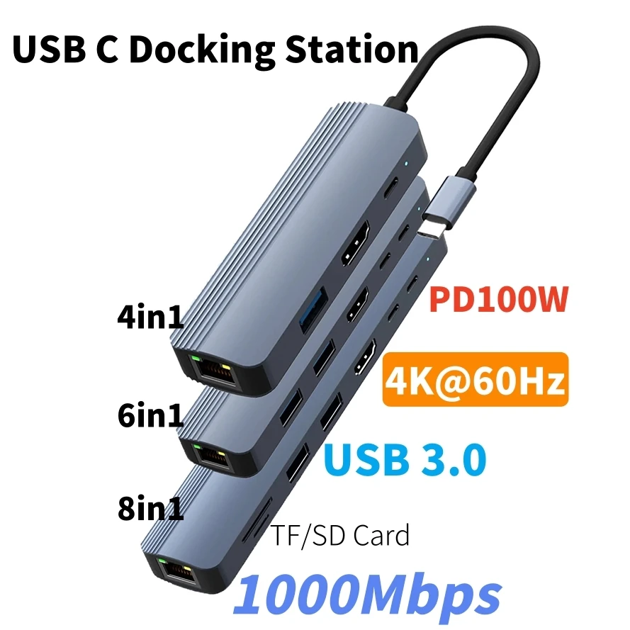 

Thunderbolt4 Dock with 4K@60Hz HDMI-compatible 2.0 + 100W PD + GBE + USB 3.0 USB-C Hub for Macbook Pro Dell XPS Win11 Laptop​