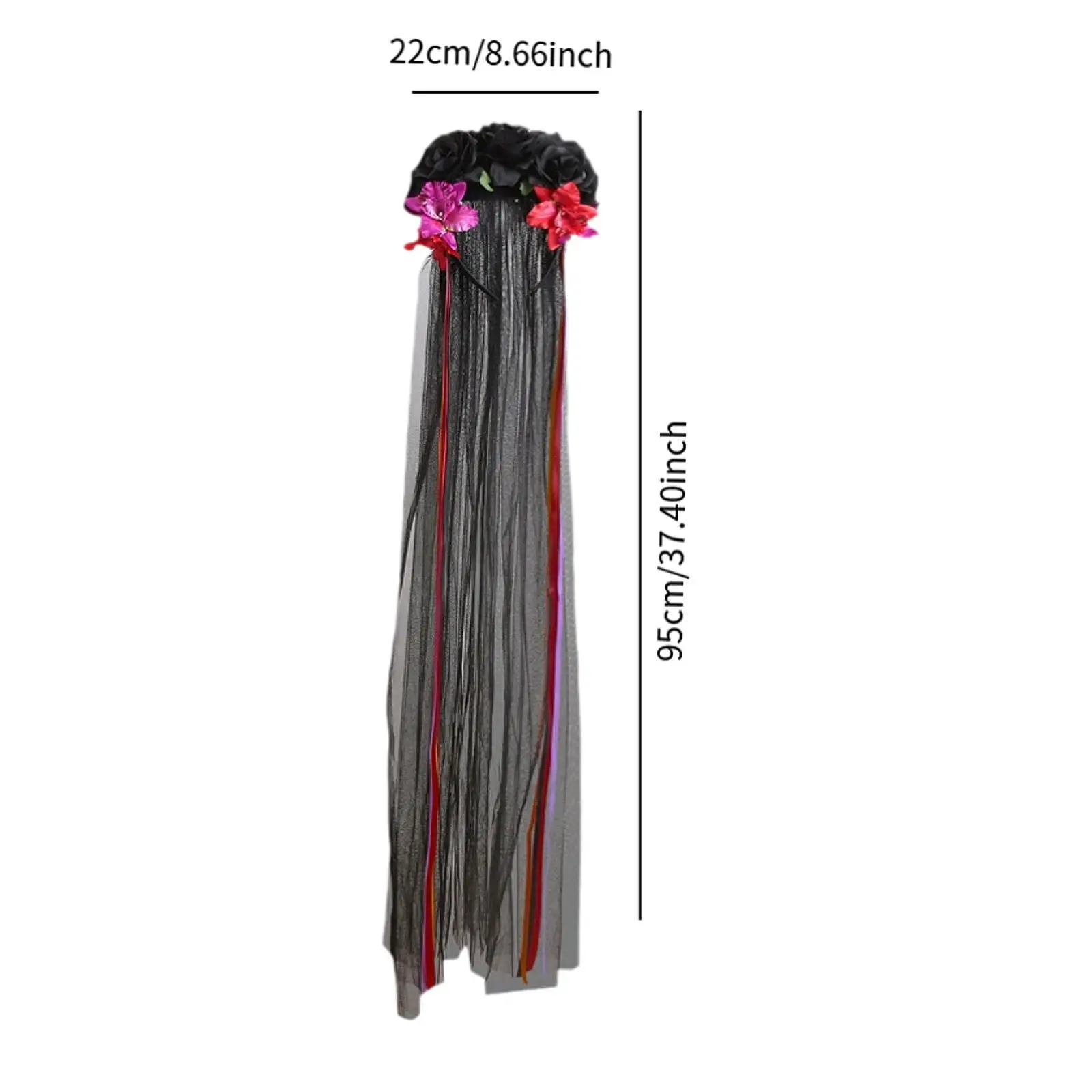 Halloween Rose Headband Cosplay Comfortable Rose Flower Hair Hoop for Carnival image 6