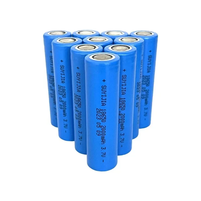 Real Capacity 3.7V 18650 Rechargeable Lithium Battery 2000mAh Suitable for Strong Light Flashlight Electronic Toys Spare Battery