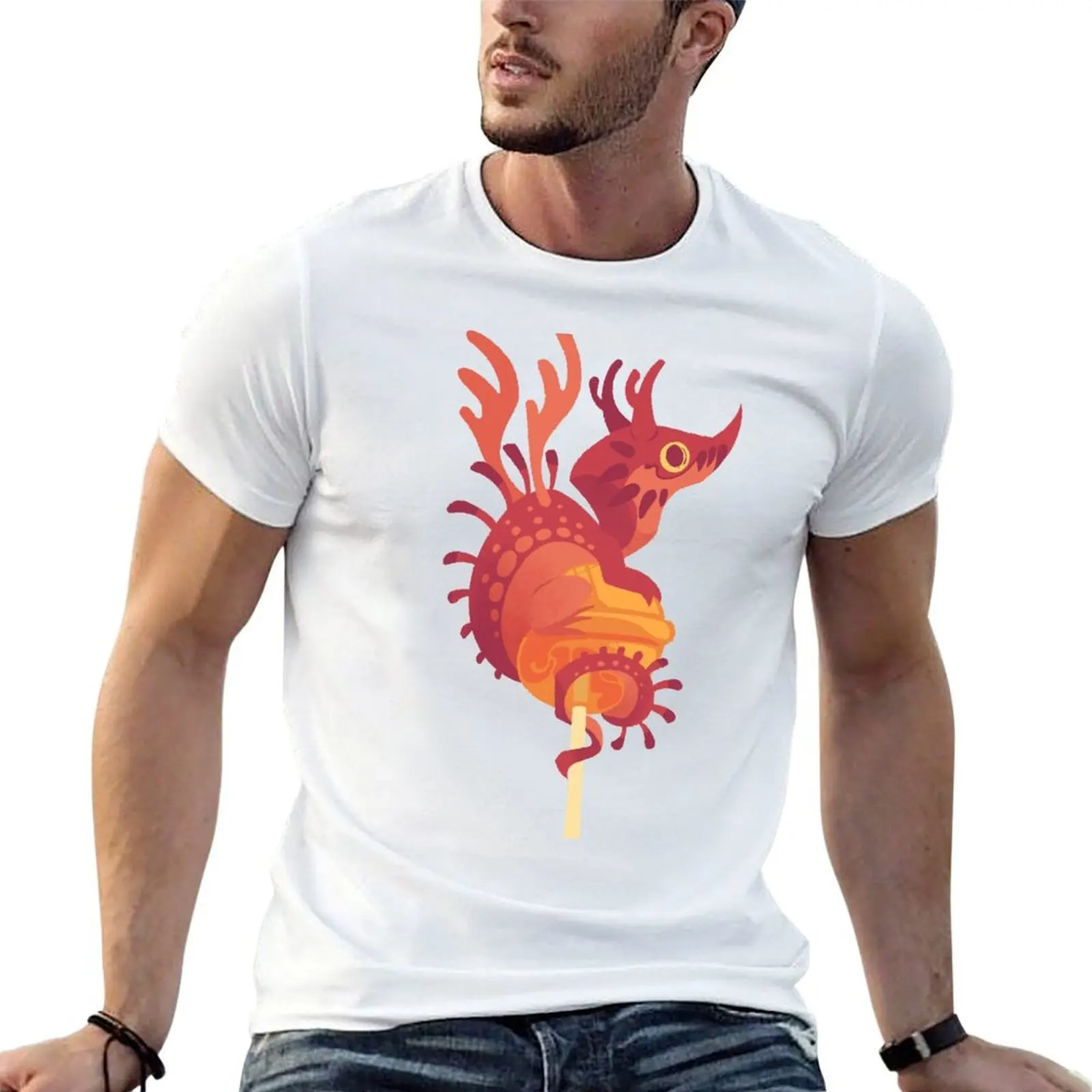 Dragonpop alebrije cherry orange T-Shirt Casual Streetwear Short Sleeve Tee