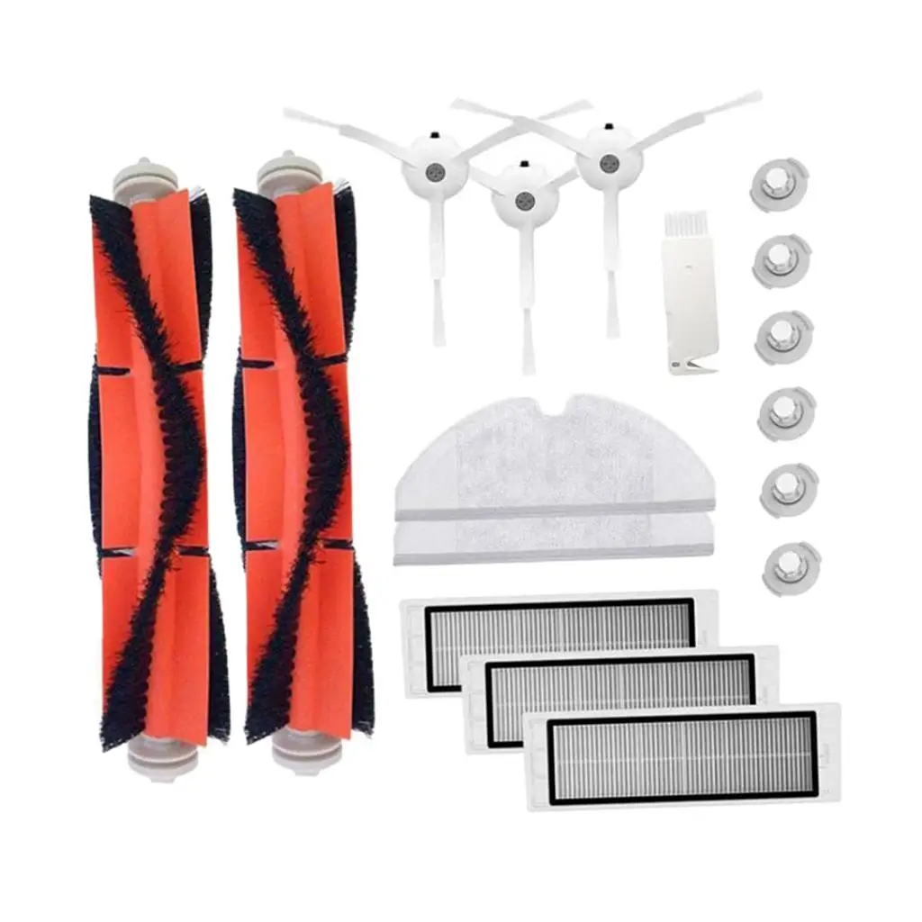 

Принадлежности для робота-пылесоса, включая 3 фильтра, 2 основные щетки, щетки, 6 фильтров, 2 салфетки для мытья полов, 1 скребок