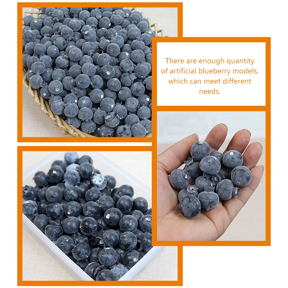 

100pcs Foam Fruit Decoration Artificial Blueberry Fake Berries Imitation Lifelike Faux Ornament Simulated Fruit Shop Adornment