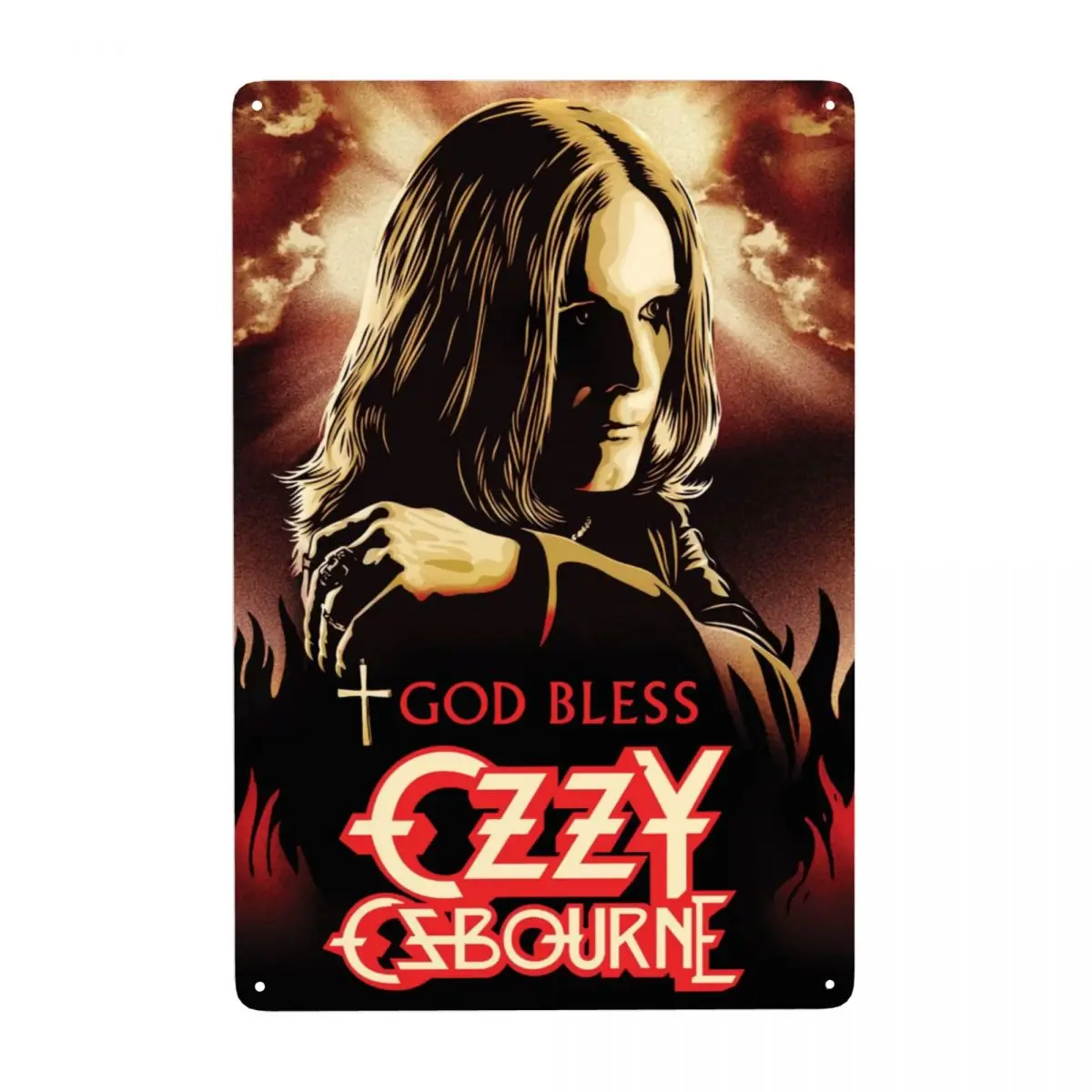 Ozzy Osbourne Prince Of Darkness Metal Tin Sign Rectangle Heavy Metal Singer Signs Plaque Bar Cafe Restaurant Wall Art Decor