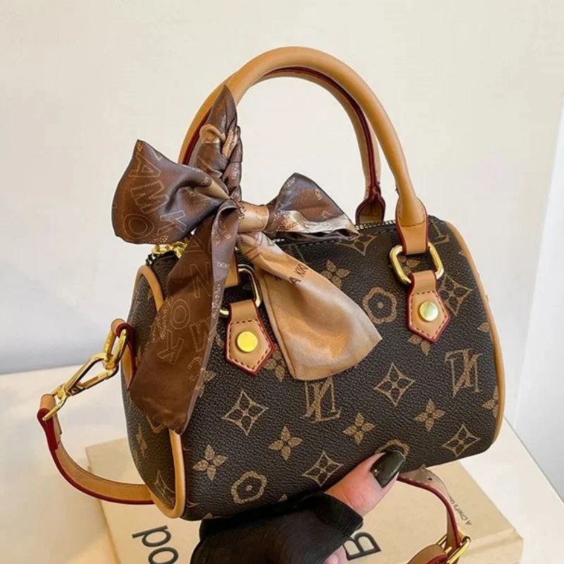 Luxuriöse Messenger-Geldbörse – Damen-Umhängetasche mit einfarbigem Retro-Lederoberfläche