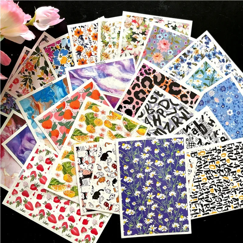 

Summer Fruit Colored Pattern Polymer Clay Transfer Paper Water Soluble Disposable Stickers for DIY Earrings Making Decal Craft