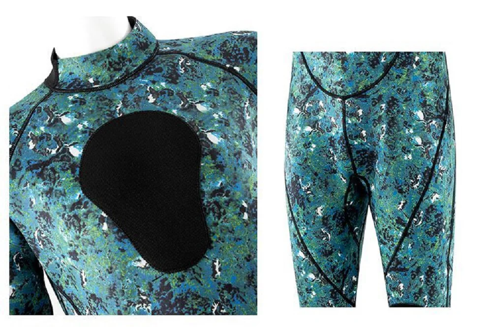 3mm Speerfischen Neoprenanzüge Neoprenanzüge Angeln Tauchen Surfen Schnorcheln Kajakfahren Camouflage Erwachsene Ganzkörper Thermal Warm halten – Detail 16