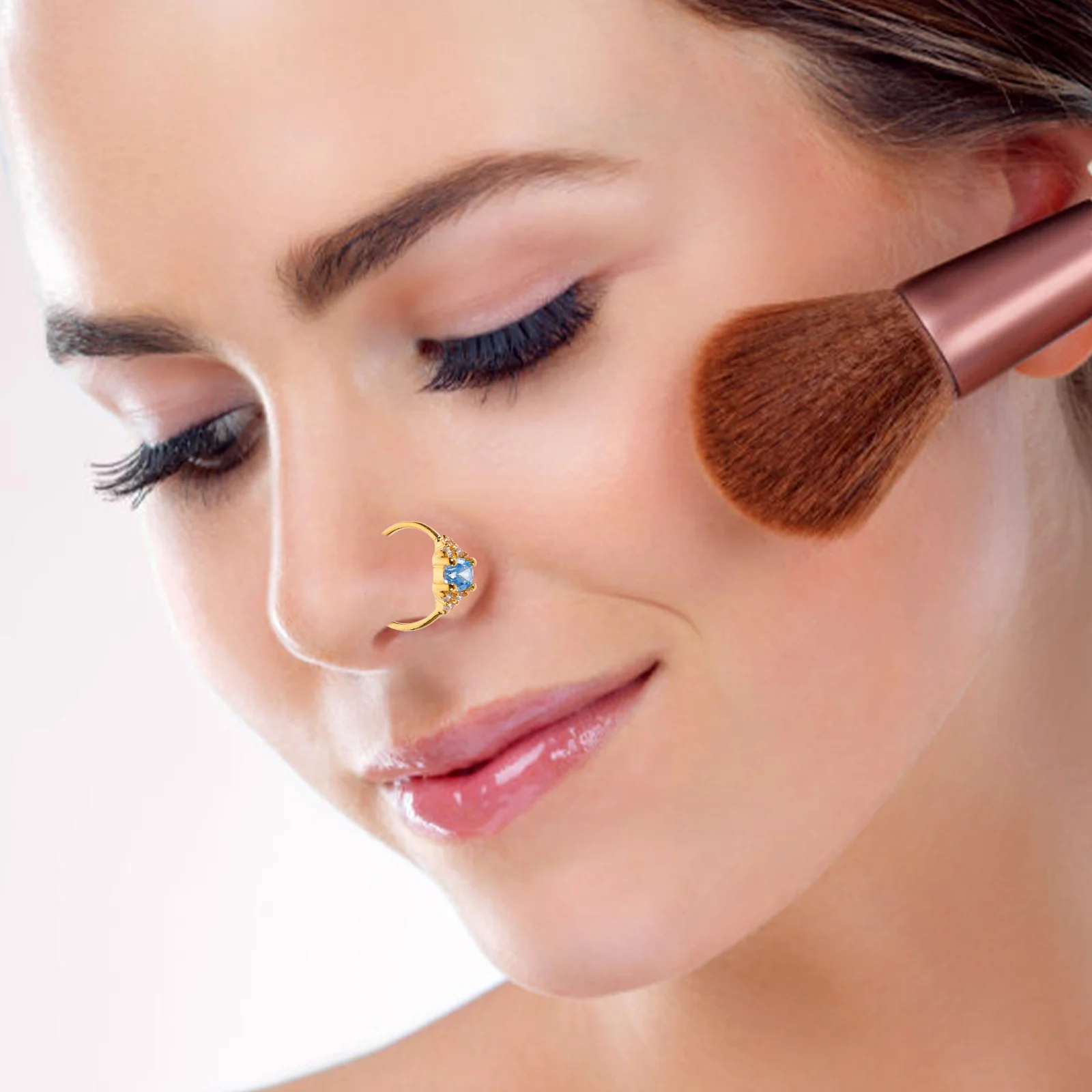 

5Pcs Nose Cuffs Zircon Nose Rings Women Comfortable Safe No Pressure Easy Put on Take Off Birthday Anniversary