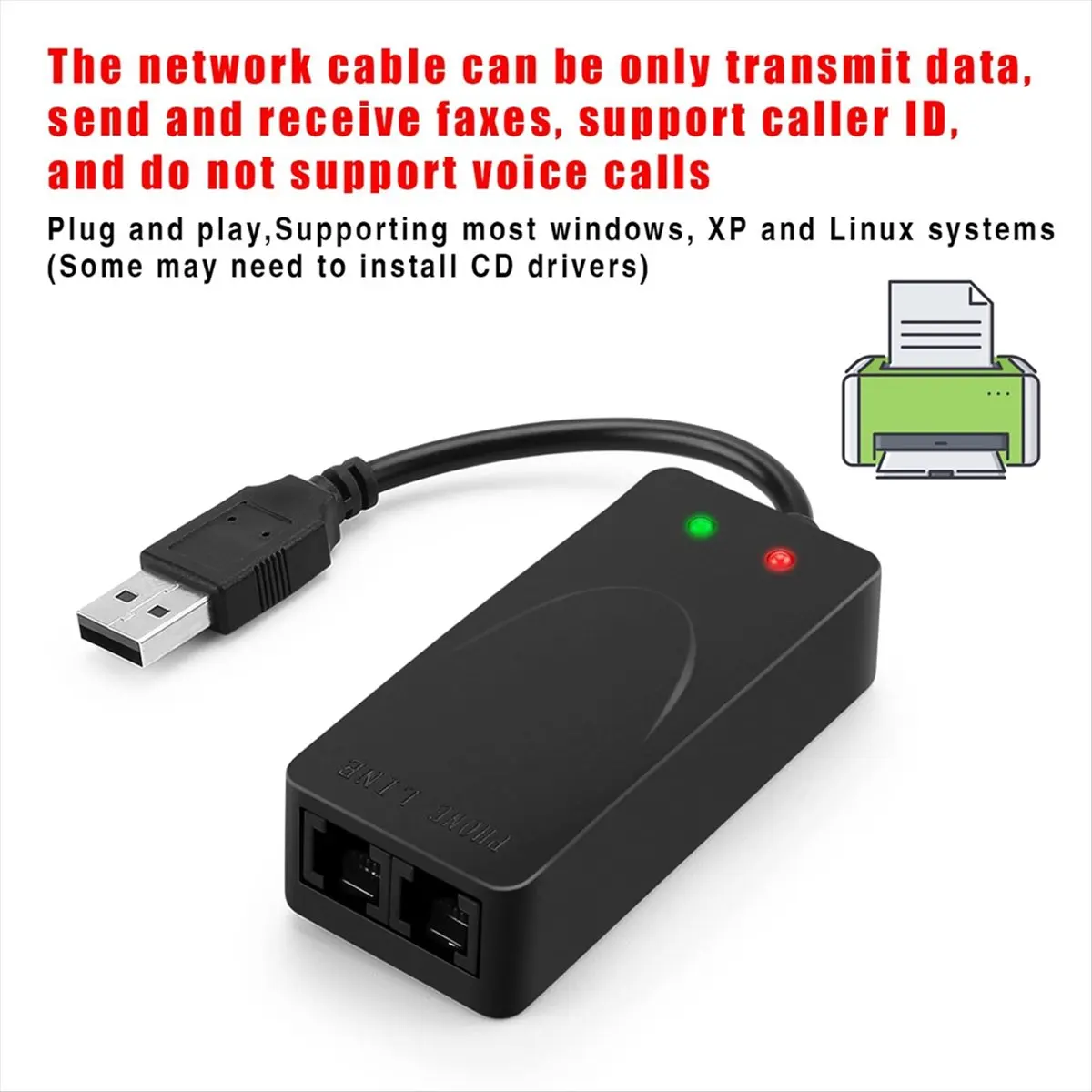 A003 USB Fax Modem Porta Dupla USB2.0 56K V.92 V.90 Modem Externo Driver para Win 7 8 10 XP Receber Enviar Fax no Computador