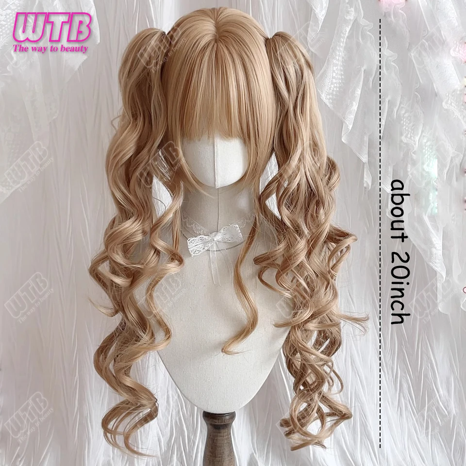 Double Ponytail Synthetic Wig for Women Lolita Clip-On Style Double Ponytail Wig Suitable for Role Playing Christmas Halloween image 6