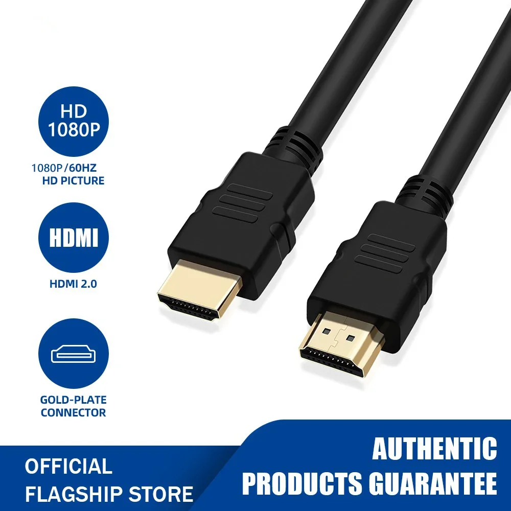 【Быстрая доставка】0,5 м/1 м/1,5 м/3 м/5 м HDMI-кабель HD 4K 1080P HDMI-HDMI высокоскоростной HDMI-адаптер для Lcd Dvd HDTV Ps3 Mytv