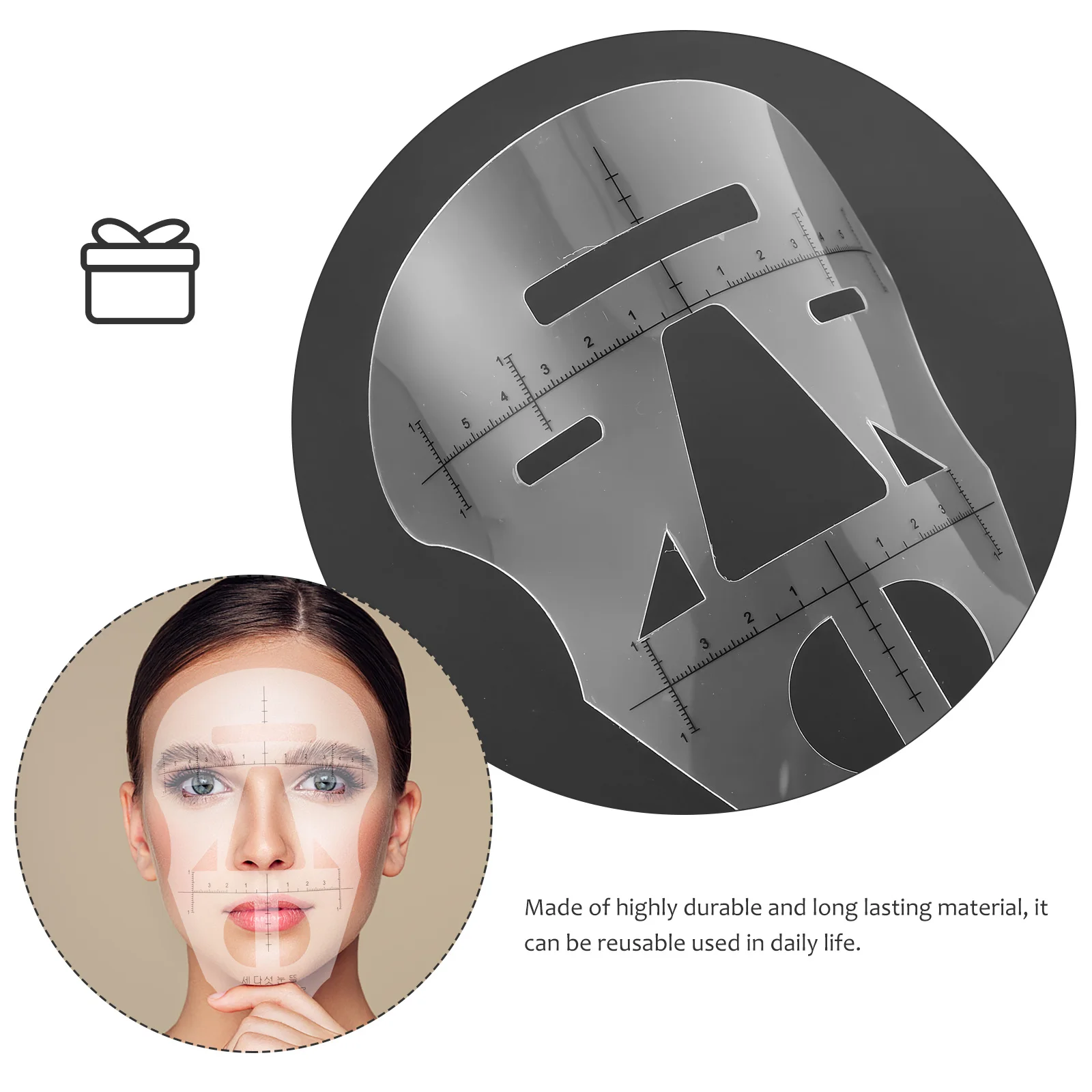 

1Pcs Transparent Eyebrow Microblading Ruler Practical Measuring Tool for Even Length Symmetry of Eyebrows and Lips