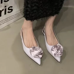 Scarpe da donna piatte primaverili mocassini fiore trasparente per il tempo libero Ballerina donna punta a punta Slip on calzature Casual poco profonde