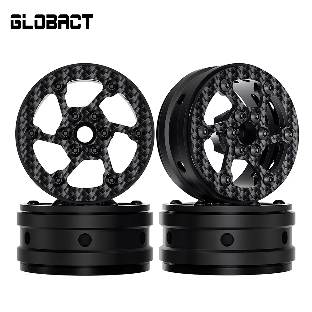 GLOBACT 1.9inch Beadlock Wheels Carbon Fiber Rims for TRX4 TRX6 Axial SCX10 I II III Capra Gen 8 7 D90 1/10 RC Crawler Car Part